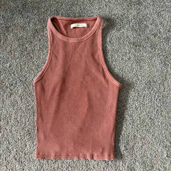 Mustard Seed Tops - Mustard seed top womens large pink ribbed crop tank top casual‎ summer vacation